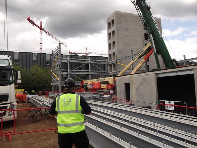 PB Electrical Services operative on an industrial construction project